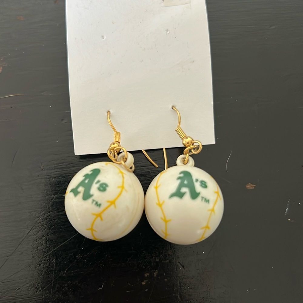 Vintage Oakland A’s baseball earrings